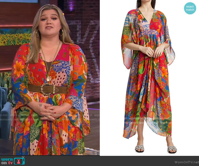 Farm Rio Sunny Mix Maxi Dress worn by Kelly Clarkson on The Kelly Clarkson Show