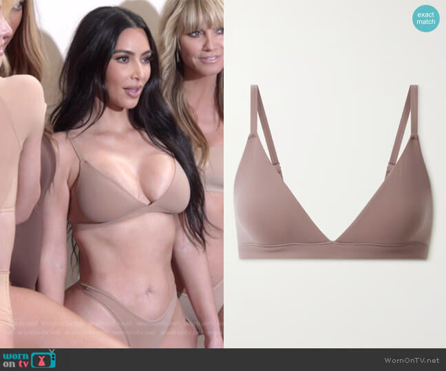 Skims Fits Everybody triangle bralette - Umber worn by Kim Kardashian (Kim Kardashian) on The Kardashians
