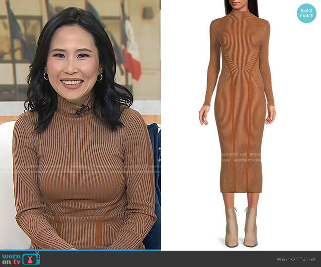 French Connection Simona Ribbed Dress worn by Vicky Nguyen on Today