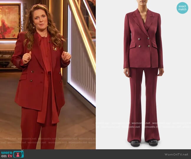 Gabriela Hearst Stephanie Cashmere and Alpaca Blend Blazer worn by Drew Barrymore on The Drew Barrymore Show