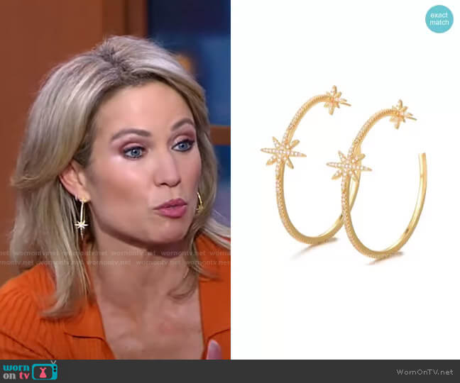 Accessory Concierge Gold Starlight Hoops worn by Amy Robach on Good Morning America