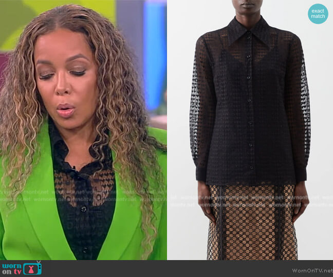 Gucci Loved Heart Lace Shirt by Gucci worn by Sunny Hostin on The View