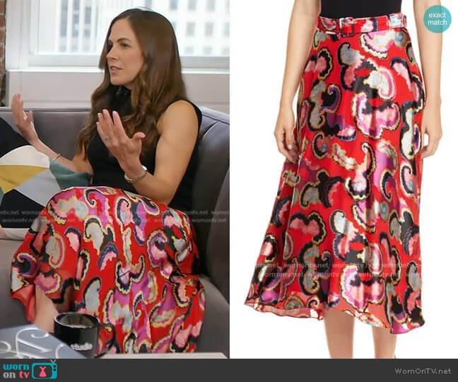 Saloni Judith Fil Coupé Midi Skirt worn by Cassie Mogilner Holmes on Today