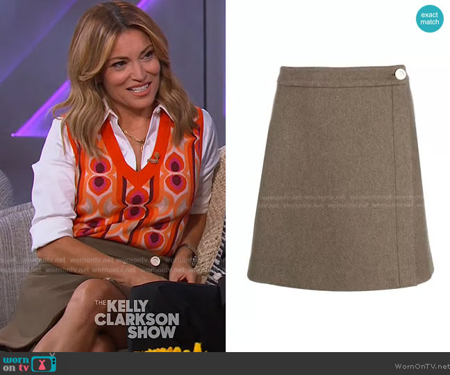 Sandro Julieta Wool A-Line Skirt worn by Kit Hoover on The Kelly Clarkson Show