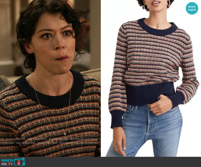 Madewell Striped Tensley Pullover Sweater worn by Jennifer Walters (Tatiana Maslany) on She-Hulk Attorney at Law