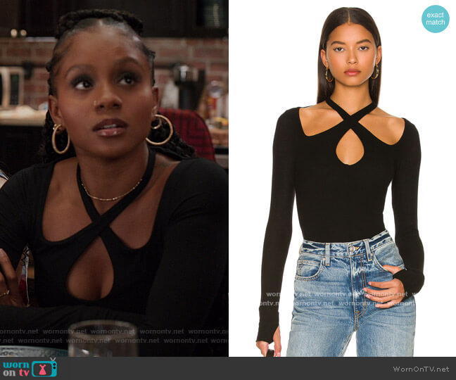 Michael Lauren Gael Top worn by Simone (Geffri Hightower) on All American Homecoming