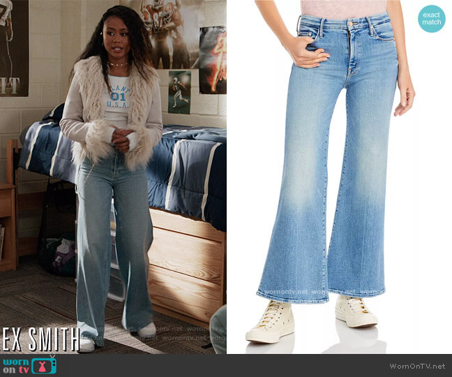 Mother The Roller High Rise Wide Leg Jeans in Let's Trip worn by Keisha (Netta Walker) on All American Homecoming