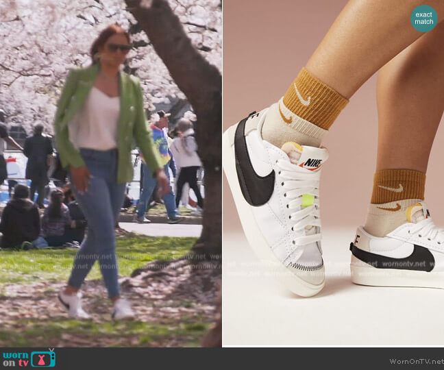 Nike Blazer Low 77 Jumbo Sneakers worn by Robyn Dixon on The Real Housewives of Potomac