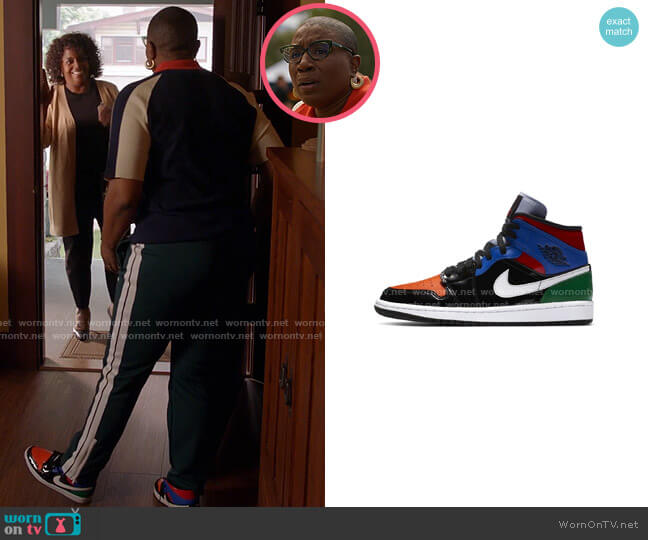 Jordan 1 Mid Multi Patent Leather Sneakers by Nike worn by Henrietta Wilson (Aisha Hinds) on 9-1-1
