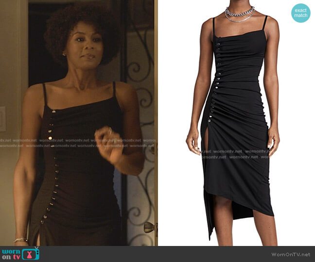 Paco Rabanne Draped Jersey Dress worn by Jax Stewart (Emayatzy Corinealdi) on Reasonable Doubt