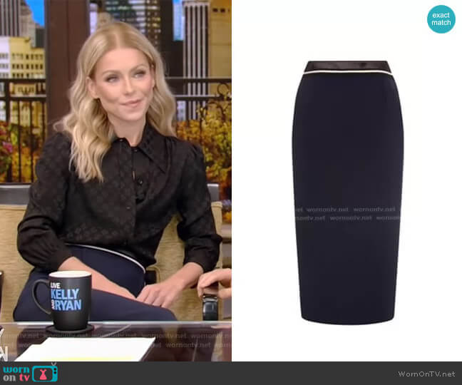 Roland Mouret Arreton Skirt worn by Kelly Ripa on Live with Kelly and Ryan