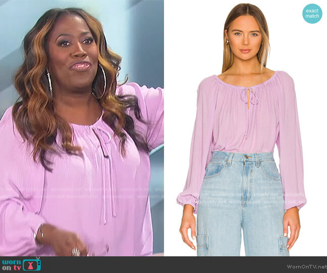 WornOnTV: Sheryl’s lavender tie neck blouse on The Talk | Sheryl ...