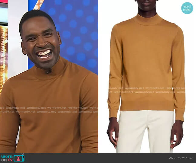 Sandro Industrial Mock Neck Wool Sweater worn by Justin Sylvester on Today