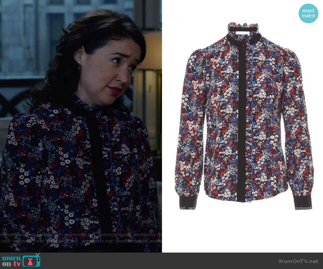 See by Chloe Floral Silk Blouse worn by Marissa Gold (Sarah Steele) on The Good Fight