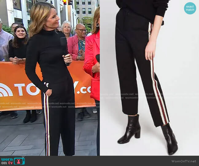 Sandro Side Stripe Track Pants worn by Savannah Guthrie on Today