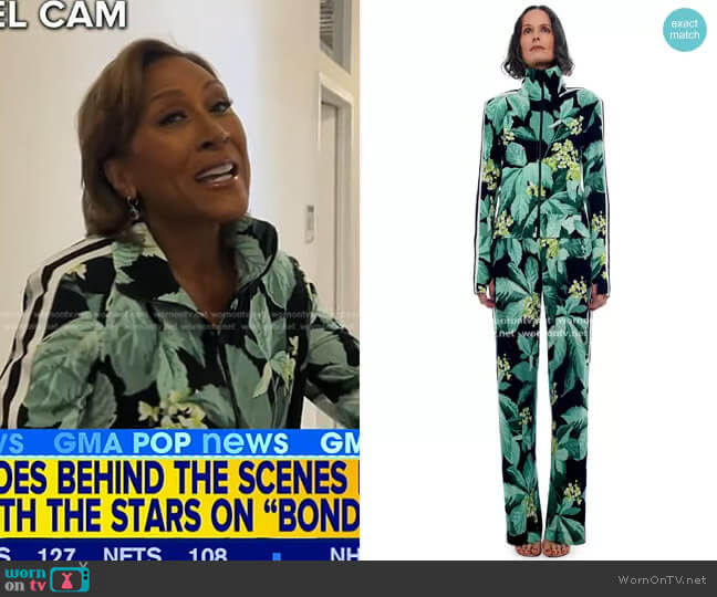 Norma Kamali Side Stripe Turtle Jacket worn by Robin Roberts on Good Morning America