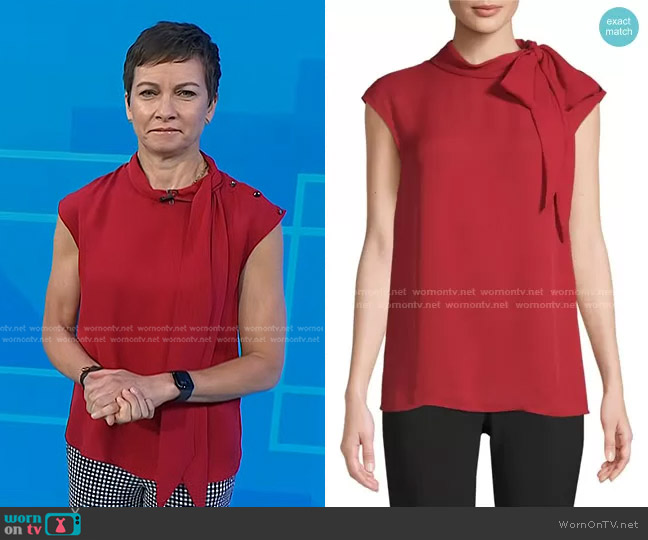 WornOnTV: Stephanie’s red tie neck top on Today | Stephanie Gosk ...