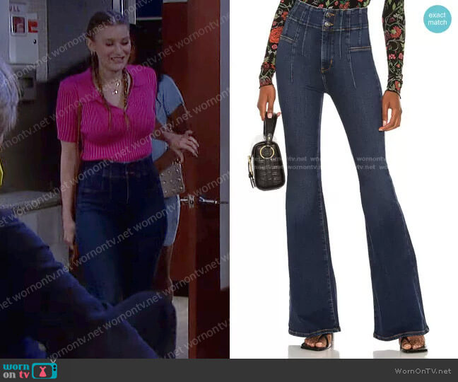 We The Free Jayde Flare Jeans in Tulsa Blue worn by Alice Caroline Horton (Lindsay Arnold) on Days of our Lives