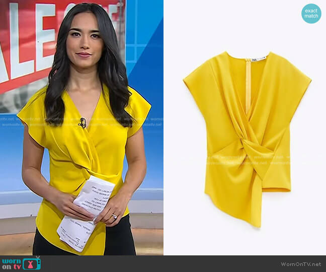 Zara Knotted Top worn by Emilie Ikeda on Today