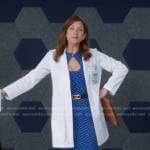 Addison’s blue geometric cutout dress on Greys Anatomy