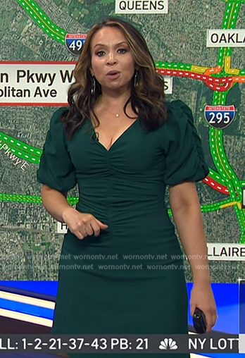 Adelle's green ruched dress on Today