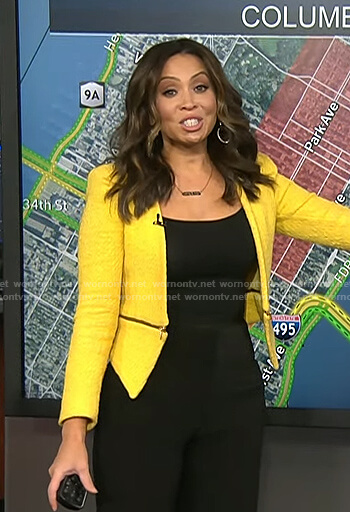 Adelle’s yellow tweed zip jacket on Today