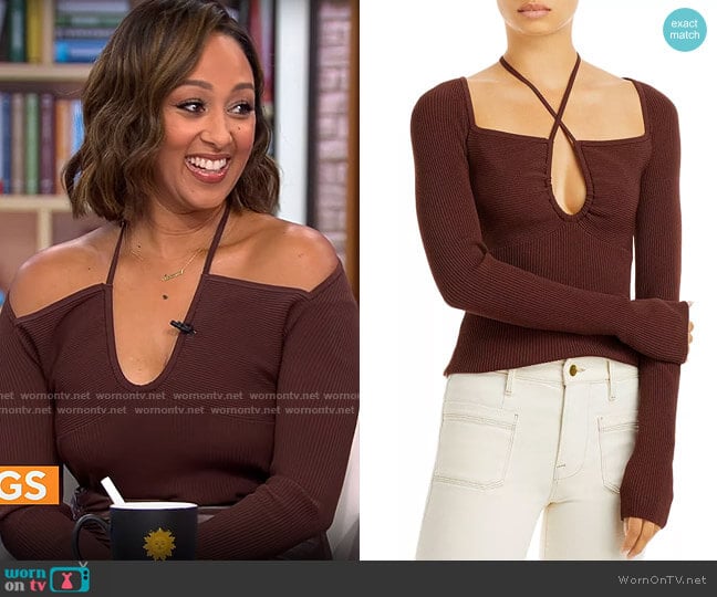 A.L.C. Annabelle Top worn by Tamera Mowry-Housley on CBS Mornings