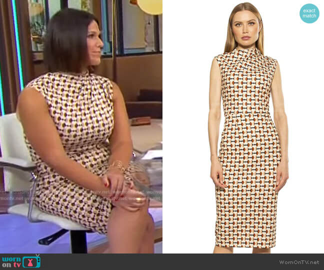 Wornontv dana jacobson s geometric print dress on cbs saturday morning