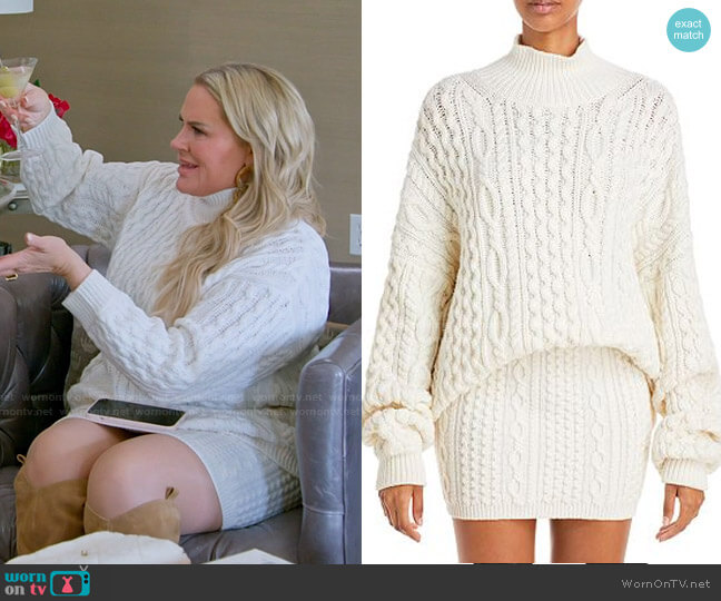Alice + Olivia Kenny Cable Knit Sweater and Skirt worn by Heather Gay on The Real Housewives of Salt Lake City