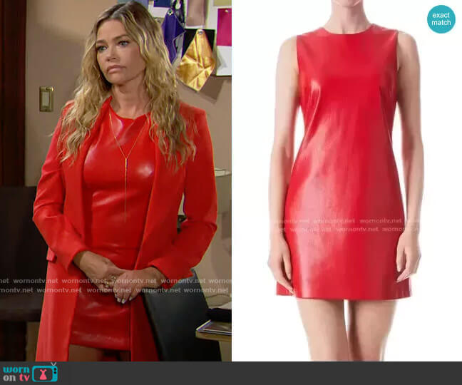 Alice + Olivia Coley Faux Leather Dress worn by Shauna Fulton (Denise Richards) on The Bold and the Beautiful