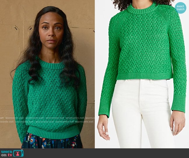 Alice + Olivia Leta Sweater worn by Amy Wheeler (Zoe Saldana) on From Scratch