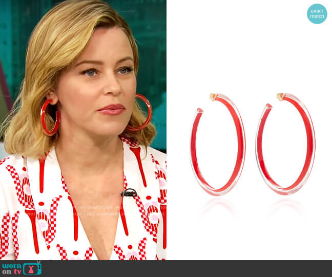 Alison Lou Large Jelly Hoops worn by Elizabeth Banks on CBS Mornings