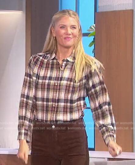 Amanda's brown plaid shirt on The Talk