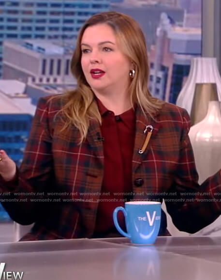 Amber Tamblyn’s red plaid blazer on The View