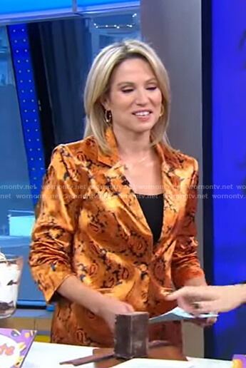 Amy's orange paisley blazer on Good Morning America