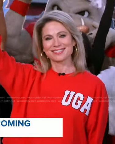 Amy’s red UGA sweatshirt on Good Morning America