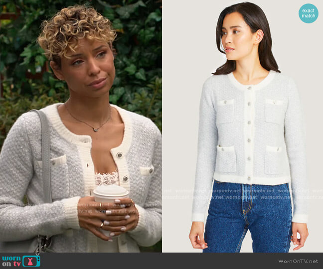 Autumn Cashmere Cropped Sequin Banded Jacket worn by Elena Dawson (Brytni Sarpy) on The Young and the Restless