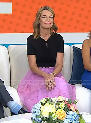 Savannah’s pink embroidered tulle skirt on Today