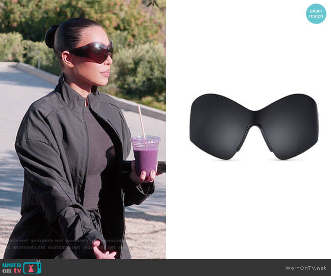 Balenciaga Mask Butterfly Sunglasses worn by Kim Kardashian (Kim Kardashian) on The Kardashians