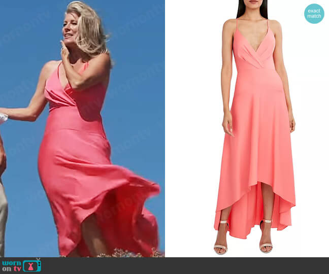 Bcbgmaxazria High-Low V-Neck Dress worn by Carly Spencer (Laura Wright) on General Hospital