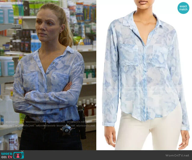 Bella Dahl Watercolor Print Button Down Blouse worn by Hailey Upton (Tracy Spiridakos) on Chicago PD