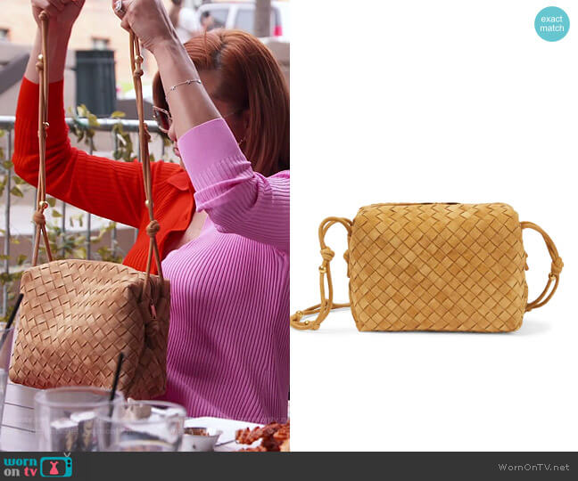 Loop Small suede shoulder bag by Bottega Veneta worn by Robyn Dixon on The Real Housewives of Potomac