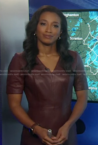 Brittany's brown leather mini dress on Good Morning America