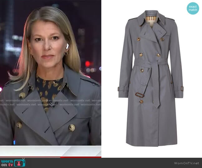 Burberry Kensington Heritage Trench Coat In Mid-Grey worn by Janis Mackey Frayer on Today