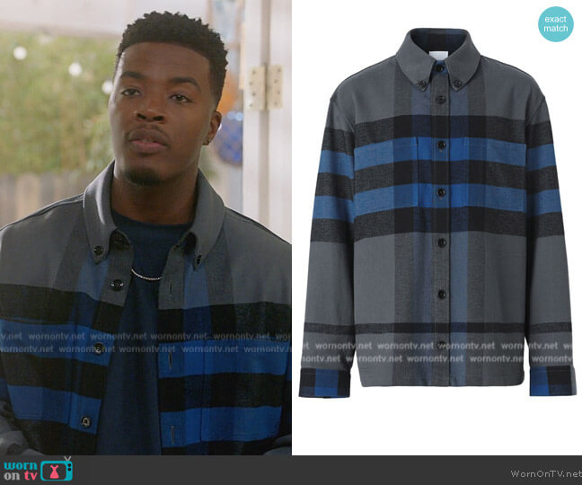 Burberry Vintage Check button-down shirt worn by Spencer James (Daniel Ezra) on All American