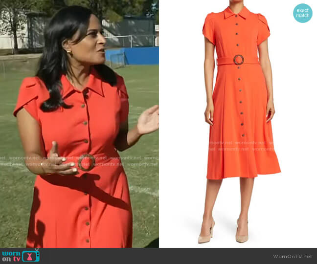 WornOnTV: Kristen's orange belted shirtdress on Today | Kristen Welker |  Clothes and Wardrobe from TV
