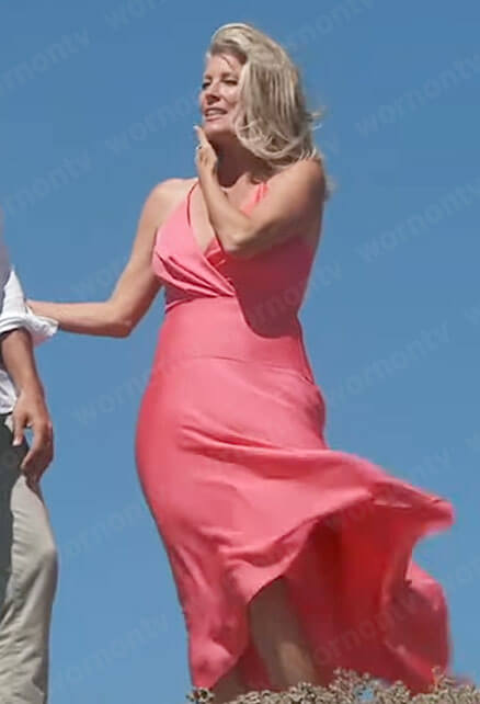 Carly’s coral pink midi dress on General Hospital