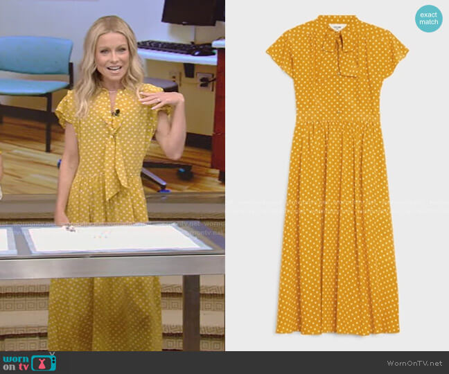 Celine Lavalliere Dress with Polka Dot worn by Kelly Ripa on Live with Kelly and Ryan