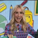 Chassie’s geometric polo sweater and pink pants on Today