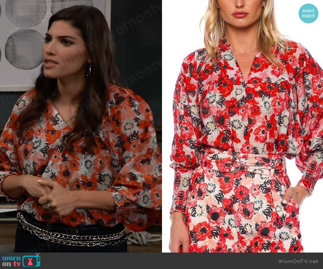 WornOnTV: Brook Lynn’s poppy print blouse on General Hospital | Amanda ...